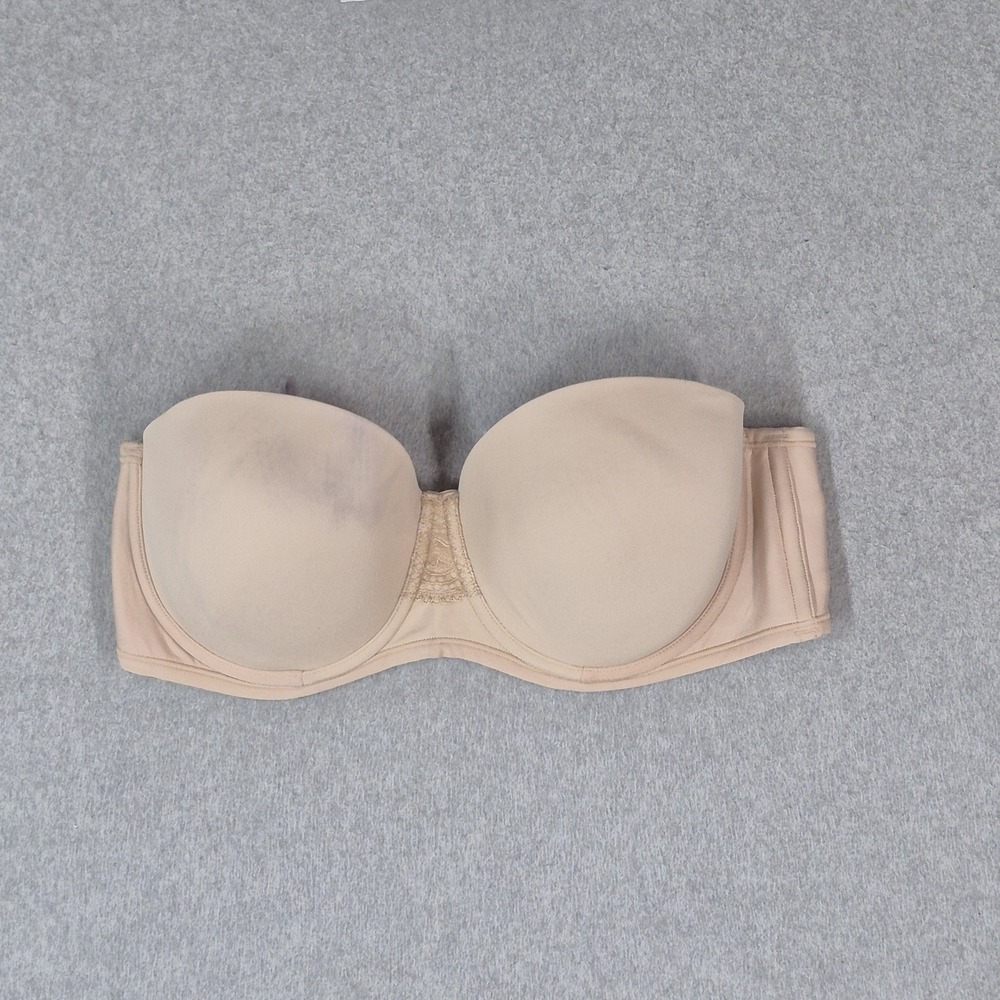 Vanity Fair Women Bra 40C Beige T Shirt Underwired Strapless READ